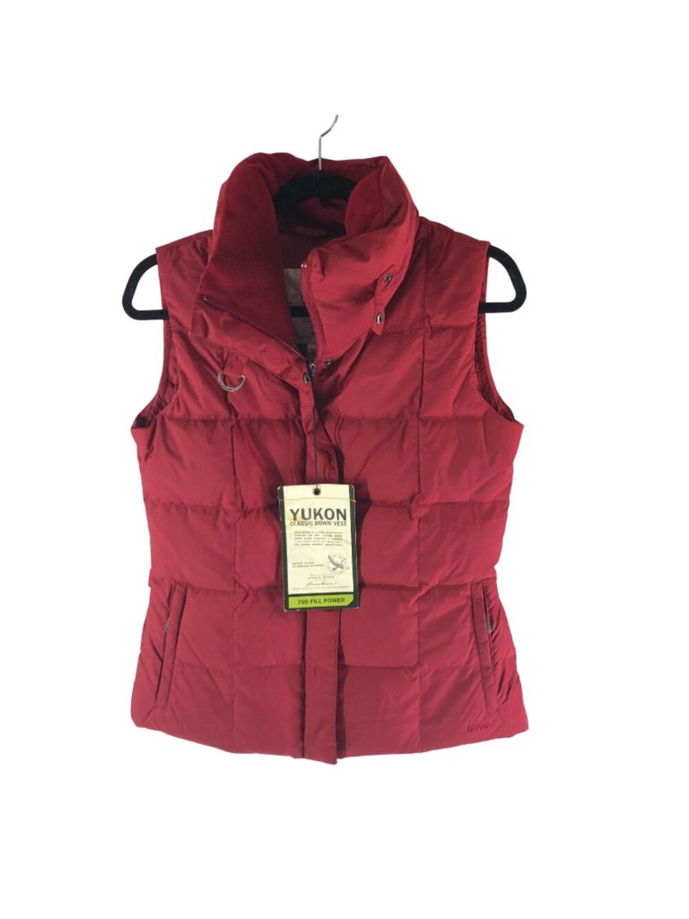 Eddie Bauer Womens Yukon Classic Down Vest XS Red 700 Fill Power Water-Repellent